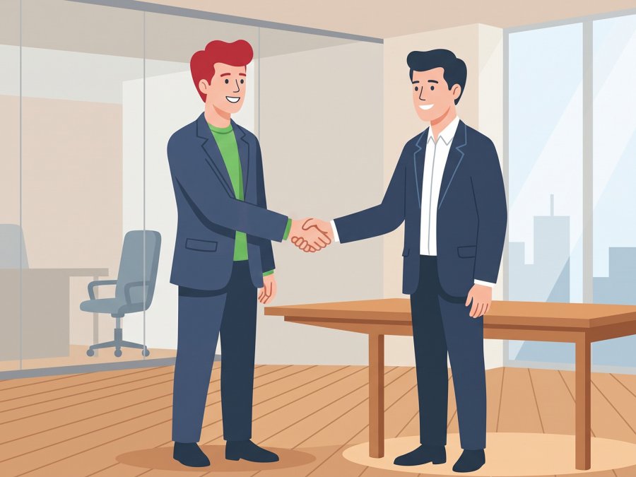 A supplier and a customer close a deal after finding each other through the website